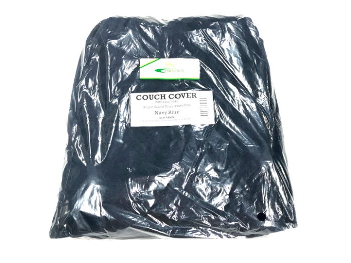 1962 Towelling Massage Table Cover With Face Hole - Navy Blue - Image 2