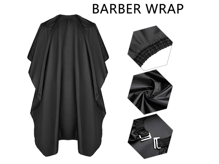 2011 Hairdressing Cape Polyster & Silky Feel Black