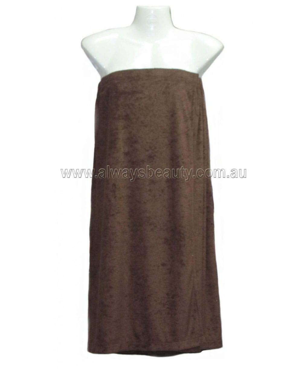 1987 Towelling Body Wrap Gown Chocolate