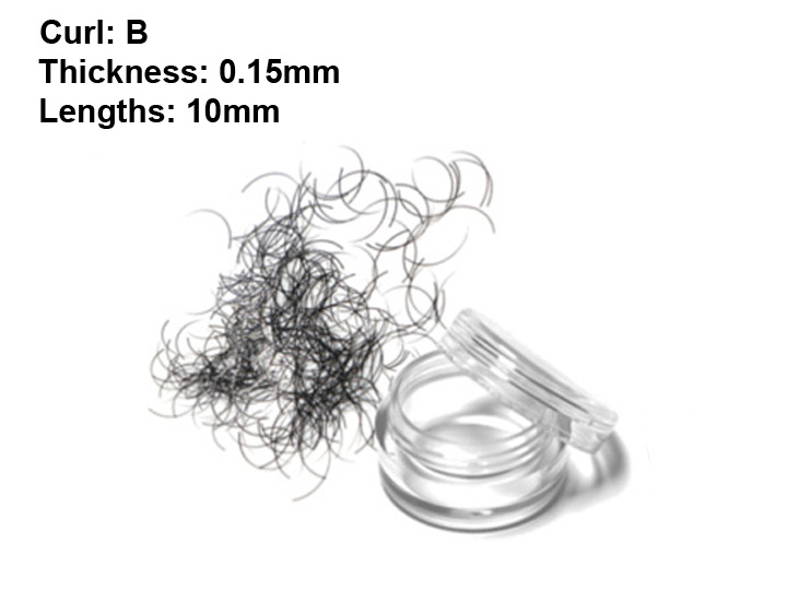 1022-10mm Loose Eyelashes B Curl 0.15mm Thick Lashes