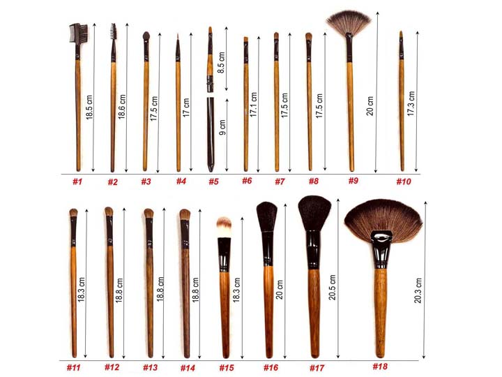 441 18Pcs Make Up Brushes Set In Pouch - Image 5