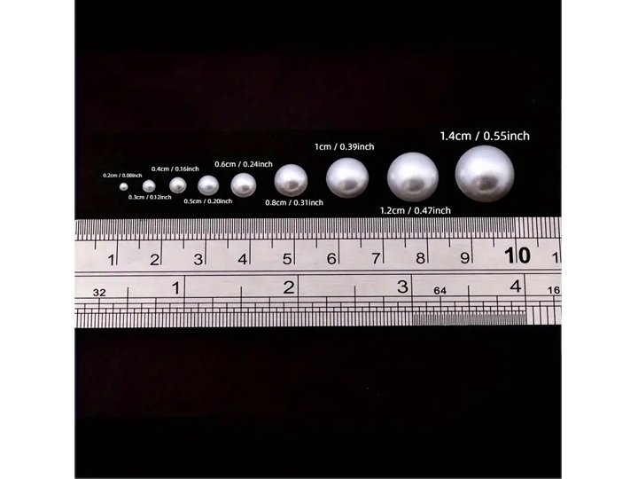 515 White Pearls Nail Art Decorations - Image 3