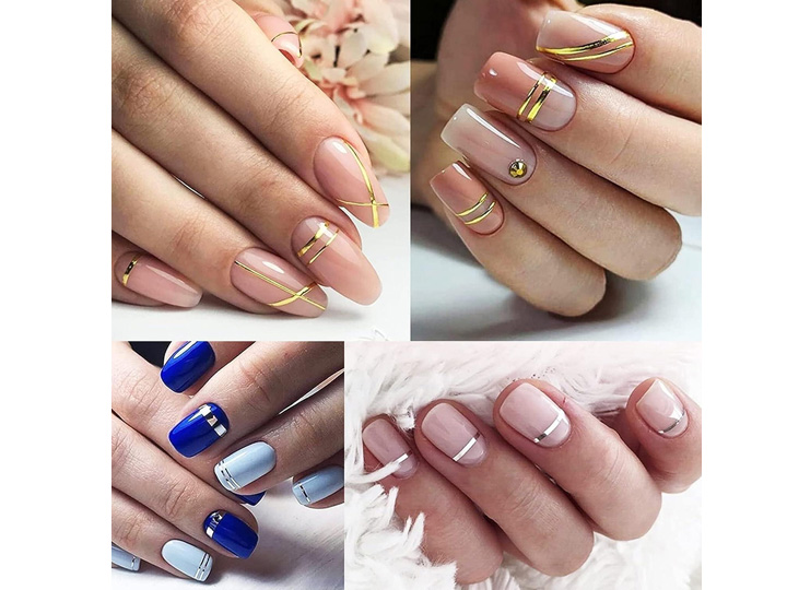 526 Nail Art Striping Line Nail Foil Tape Roll (Silver / Gold) - Image 4