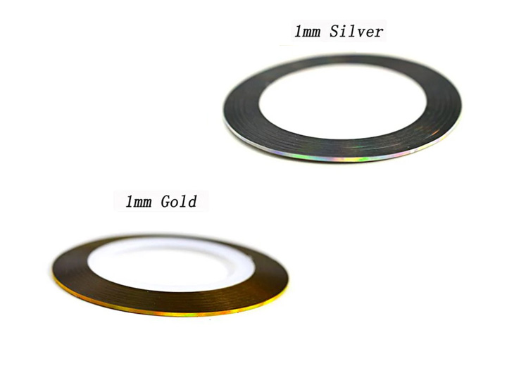 526 Nail Art Striping Line Nail Foil Tape Roll (Silver / Gold) - Image 2