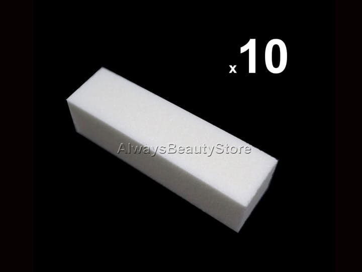 906 White Block Nail Buffer - 100/100 4 Side Pk10 - Image 3