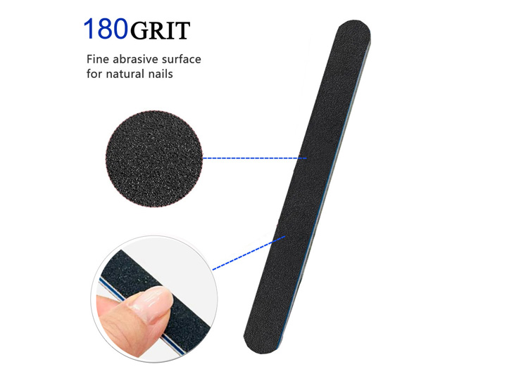 950 Pk50 Black Grit Nail File Cushion Core 100/180 Blue Centre - Image 3