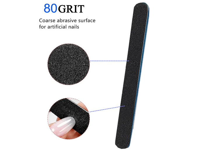 950 Pk50 Black Grit Nail File Cushion Core 100/180 Blue Centre - Image 2