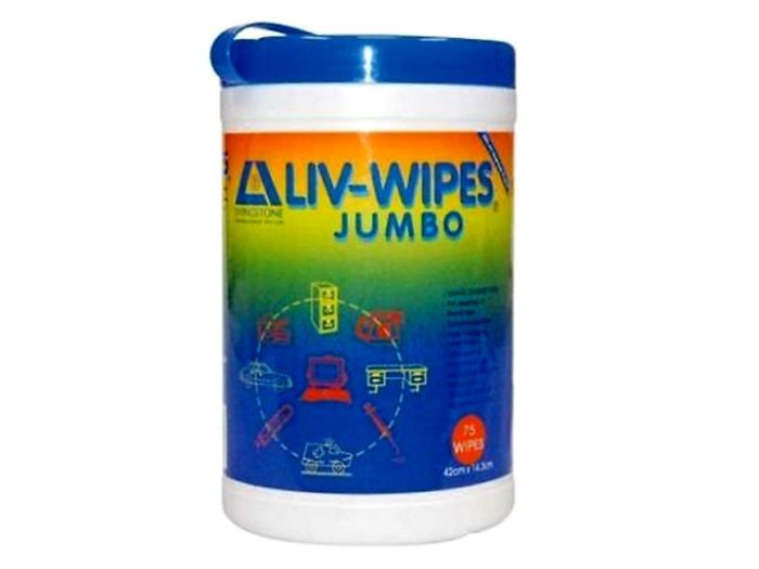 18411 Liv Wipes Jumbo 75PC Tub Alcohol Wipe
