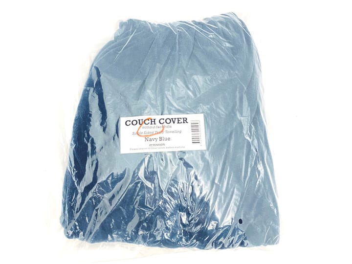 19653 Toweling Massage Table Bed Cover - Navy Blue No Hole - Image 2