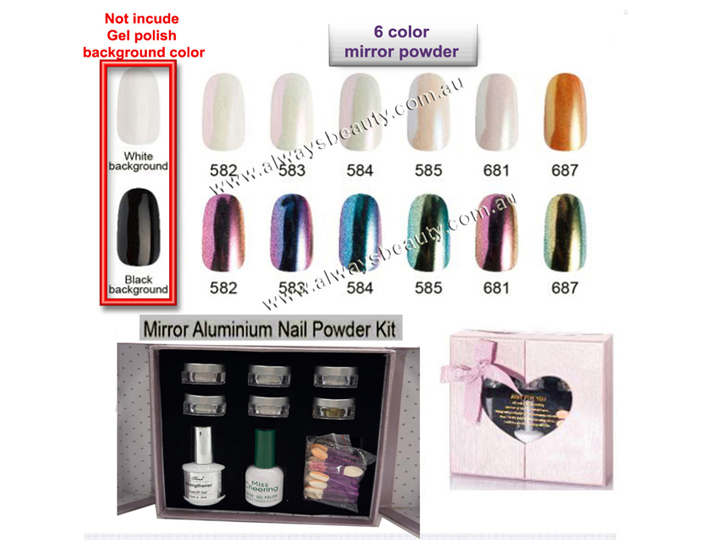 1366 Sina Nail Mirror Aluminum Nail Powder Kit - Image 2