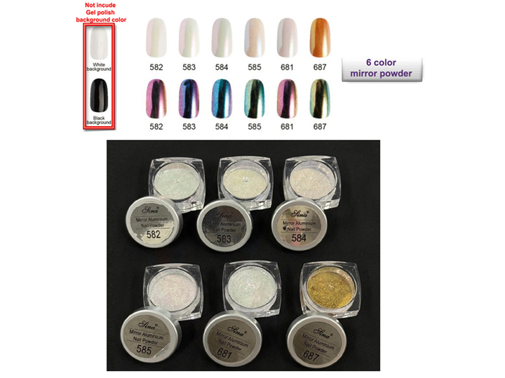 1366 Sina Nail Mirror Aluminum Nail Powder Kit - Image 5