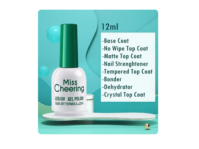 1368 Misscheering Gel Top Coat 12ml - Image 2