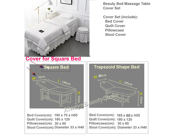 17651 Square Beauty Bed Cover Set - Image 3