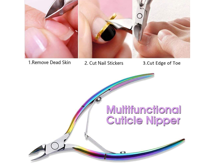 7541 Rainbow Cuticle Nippers 6.4mm 1/4 jaw - Image 3