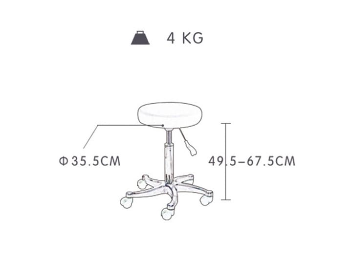 114 Salon Stool Gas Lift - Aluminum Base - Image 2