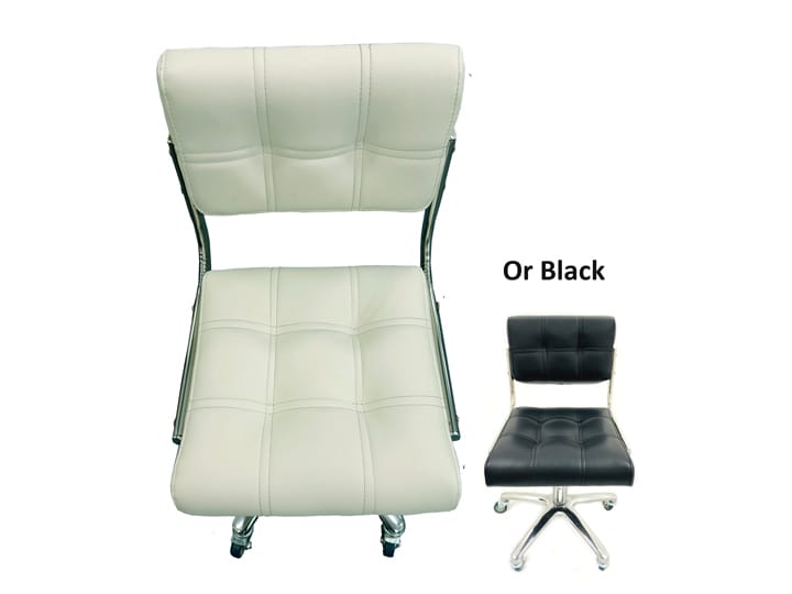 153 Pedicure Stool Gas lift With Back (White or Black)