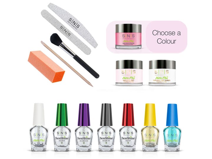 13081 SNS Dipping Powder Starter Kit (with Gelous Colours)