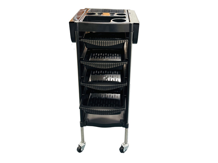 154-B800 Hairdressing Trolley 6 Tier Black
