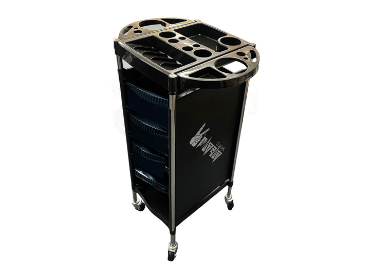 154-B800 Hairdressing Trolley 6 Tier Black - Image 3