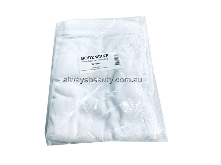 19882 Pro-Oils Single Side Toweling Body Wrap White - Image 4