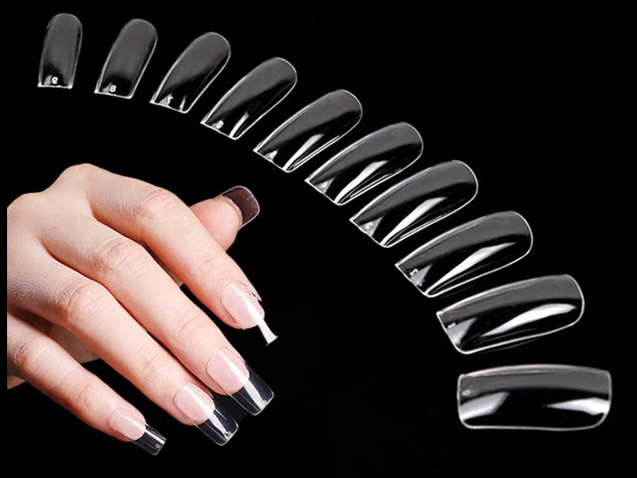 1145 Full Clear Nail Tips Without Well 100pc/BX - Image 2