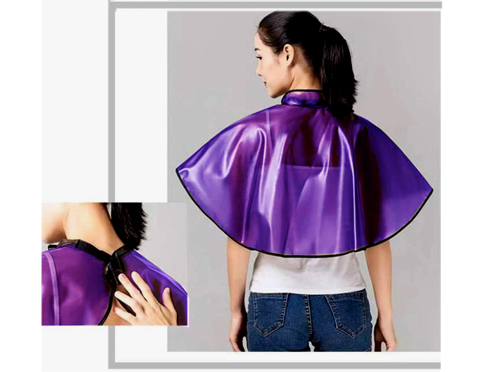 20201 Purple Plastic Waterproof Shampoo Cape