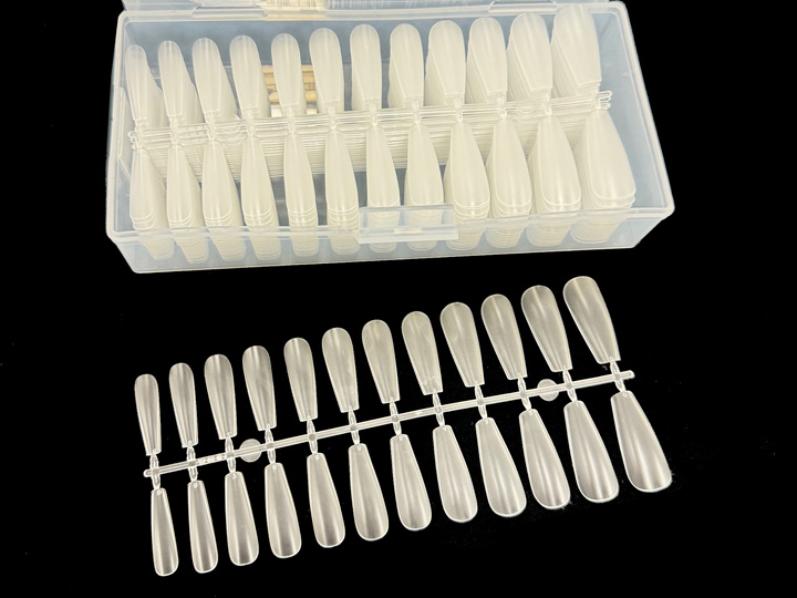 1157 Full Cover Clear Matte Flat Arc Press On Nail Tips - Image 2