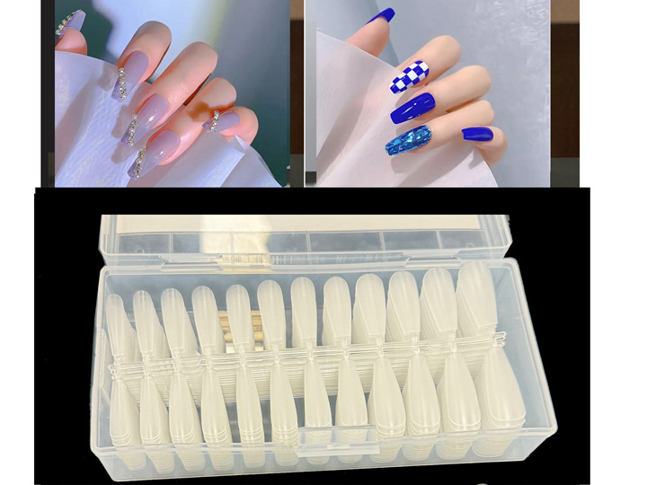 1157 Full Cover Clear Matte Flat Arc Press On Nail Tips
