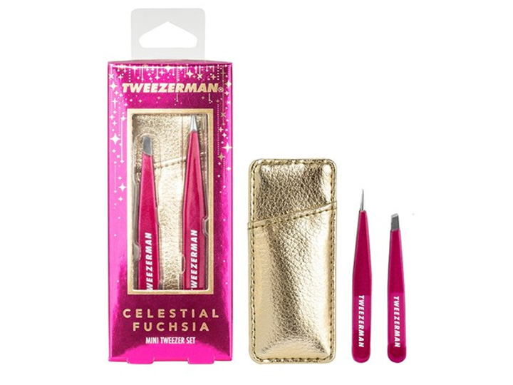 7422 Tweezerman Mini Tweezer Set Fuchsia - Image 3