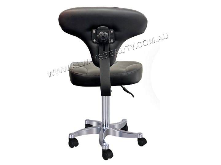 116 Black Stool With Backrest Gas Lift Strong Base - Image 2