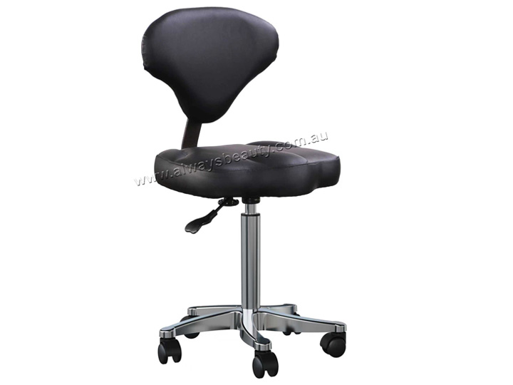 116 Black Stool With Backrest Gas Lift Strong Base