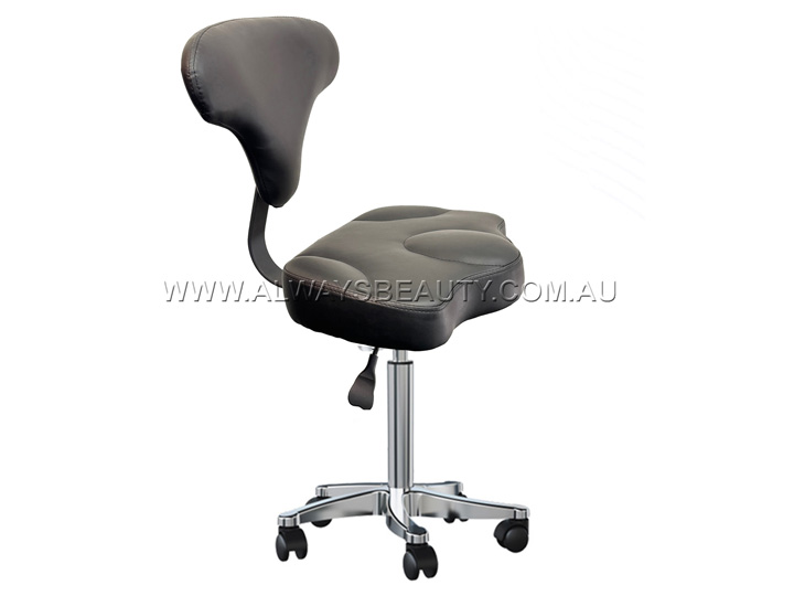 116 Black Stool With Backrest Gas Lift Strong Base - Image 5