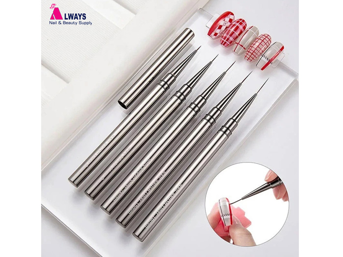 462 5Pcs Nail Art Liner Brushes 6-18mm Nylon Ultra-Fine Striping